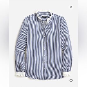 J.Crew crepey ruffle trim shirt